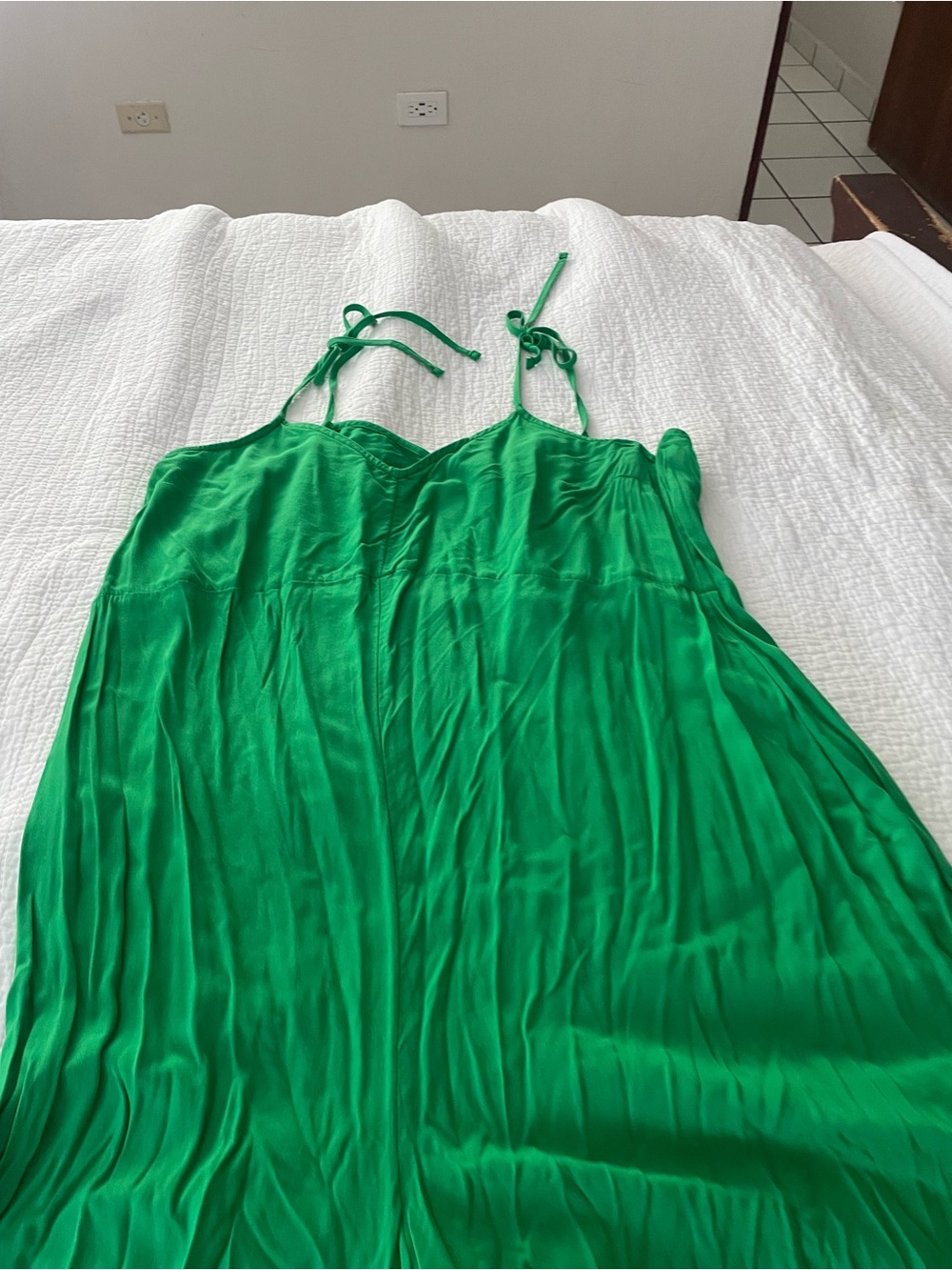 Old Navy Emerald Green Tie-Strap Slip Dress